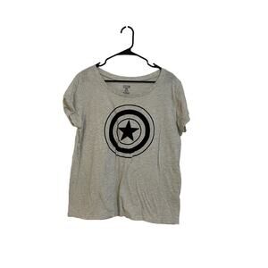Marvel Captain America Logo Women’s 3X Gray & Black